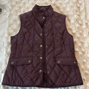 Eddie Bauer Purple Quilted Vest with Stand-Up Collar